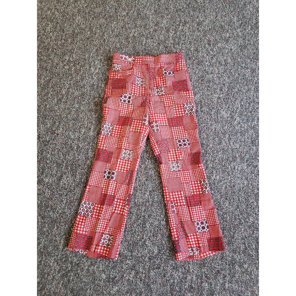 60s/70s‎ Groovy Red Plaid Slacks